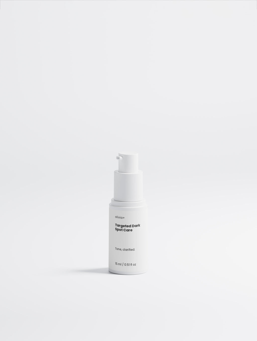 Skincare bottle labeled 'Targeted Dark Spot Care' on a white background