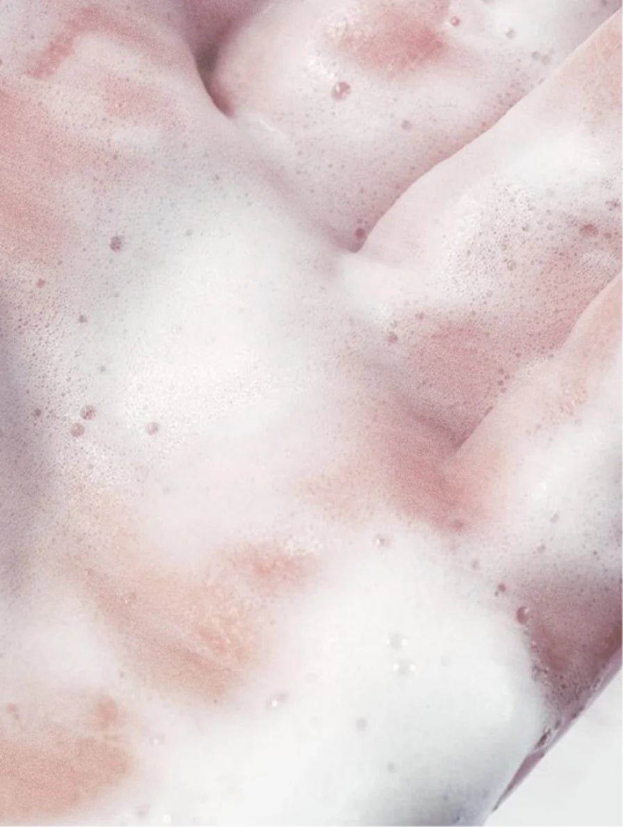 Close-up of pink and white textured fabric
