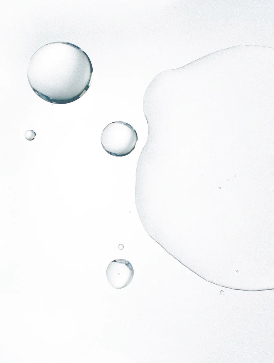 Bubbles floating on a white background